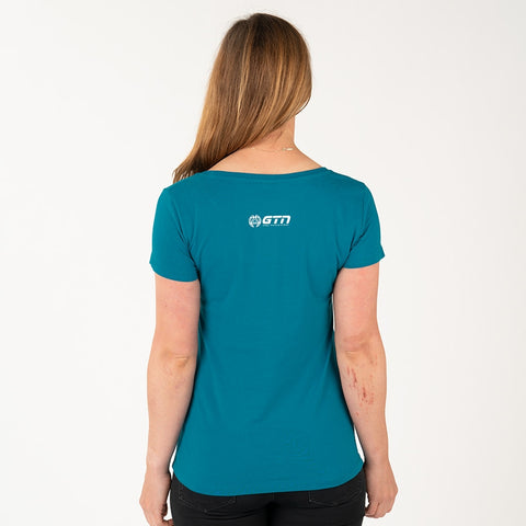 Camiseta orgánica de mujer GTN - Verde azulado