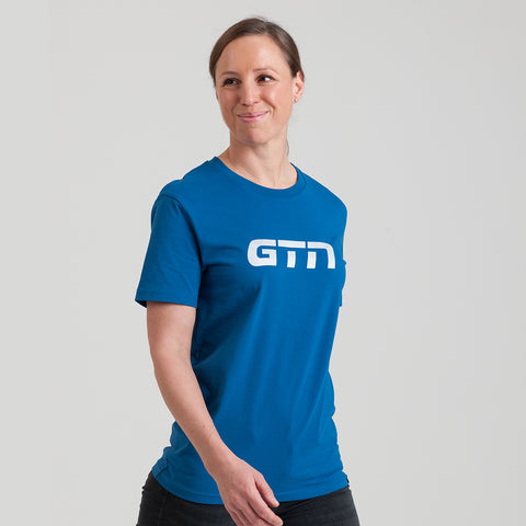 Camiseta con el logotipo de la palabra GTN - Azul y plata