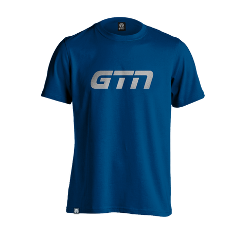 T-shirt con logo GTN Word - blu e argento