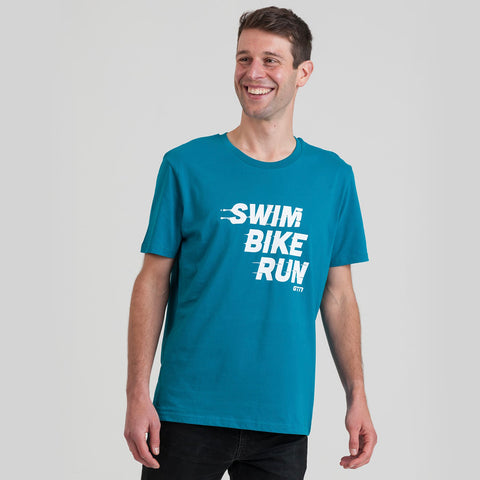 GTN Swim, Bike, Run T-Shirt - Blue