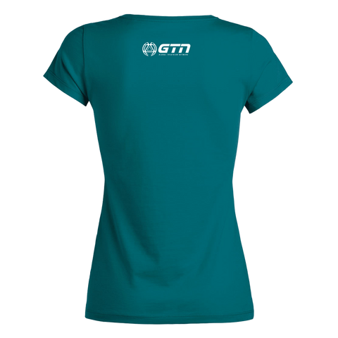 Camiseta orgánica de mujer GTN - Verde azulado